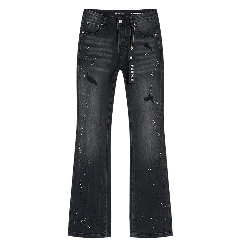 Purple Brand Black Paint Splatter Distressed Jeans